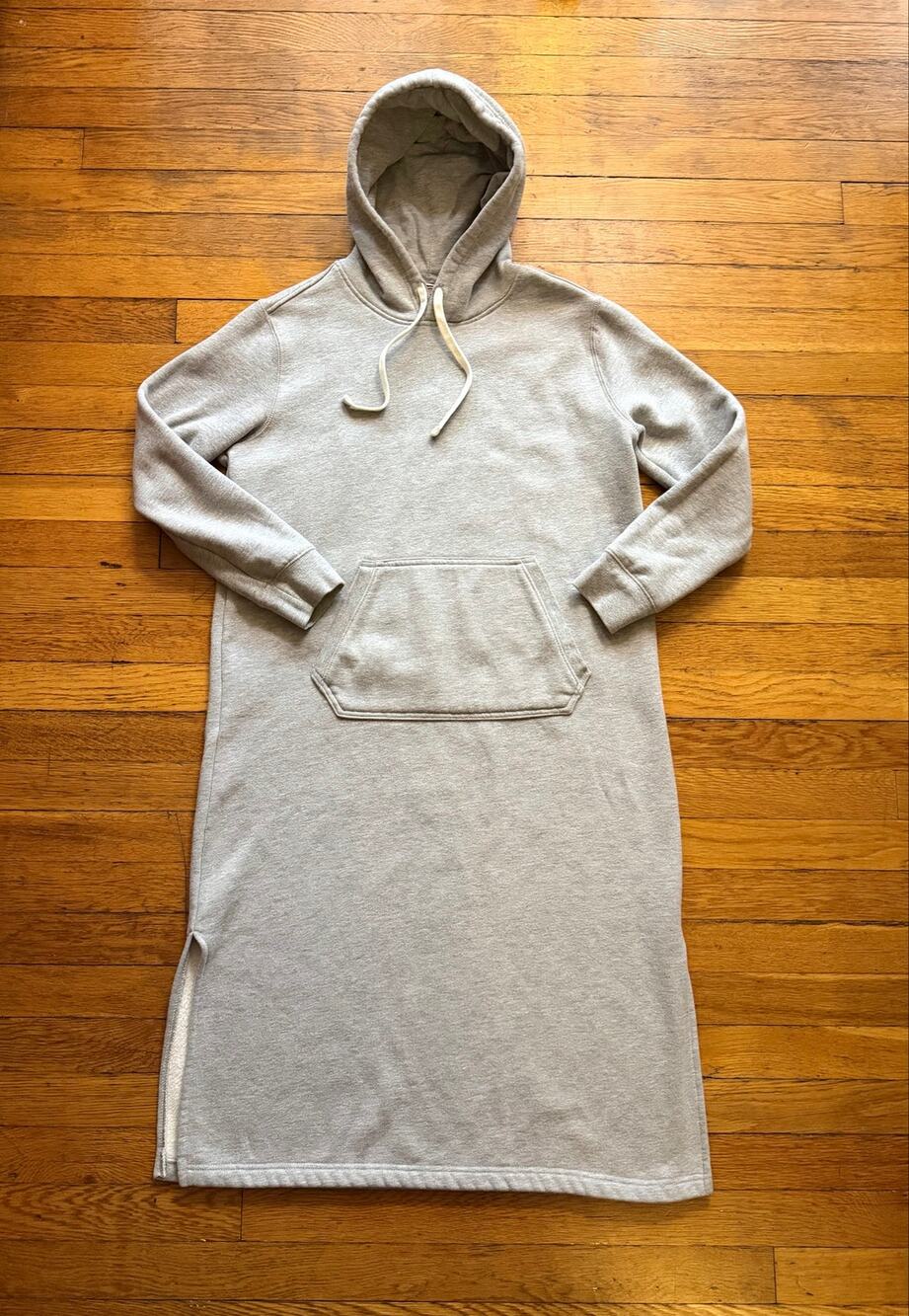 LAND’S END Gray Sweatshirt Dress w/Hood sz S